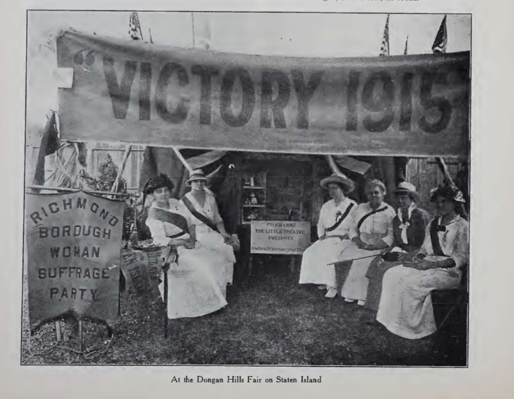 Photograph of the Richmond Borough Woman Suffrage Party Tent at the Fair