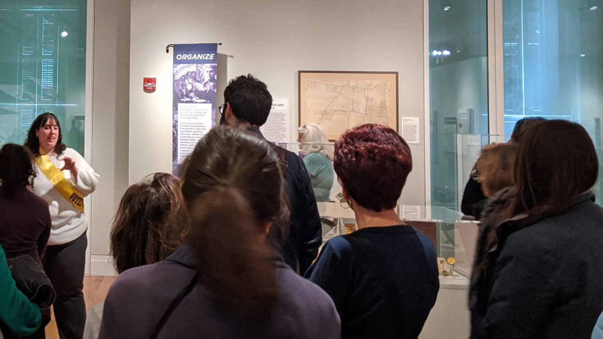 Group taking a tour in a museum gallery