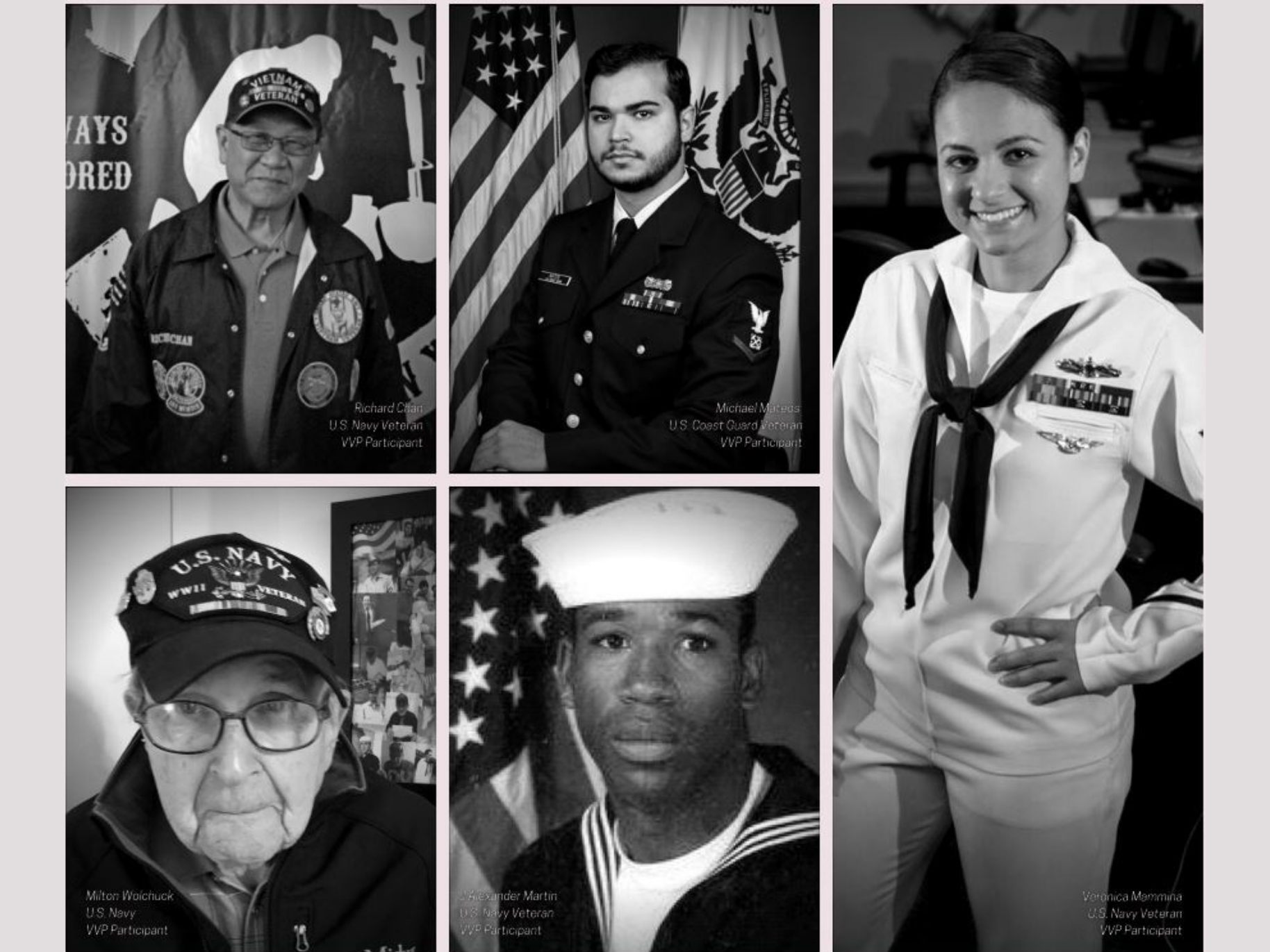 Photo portraits of five NYC Veterans
