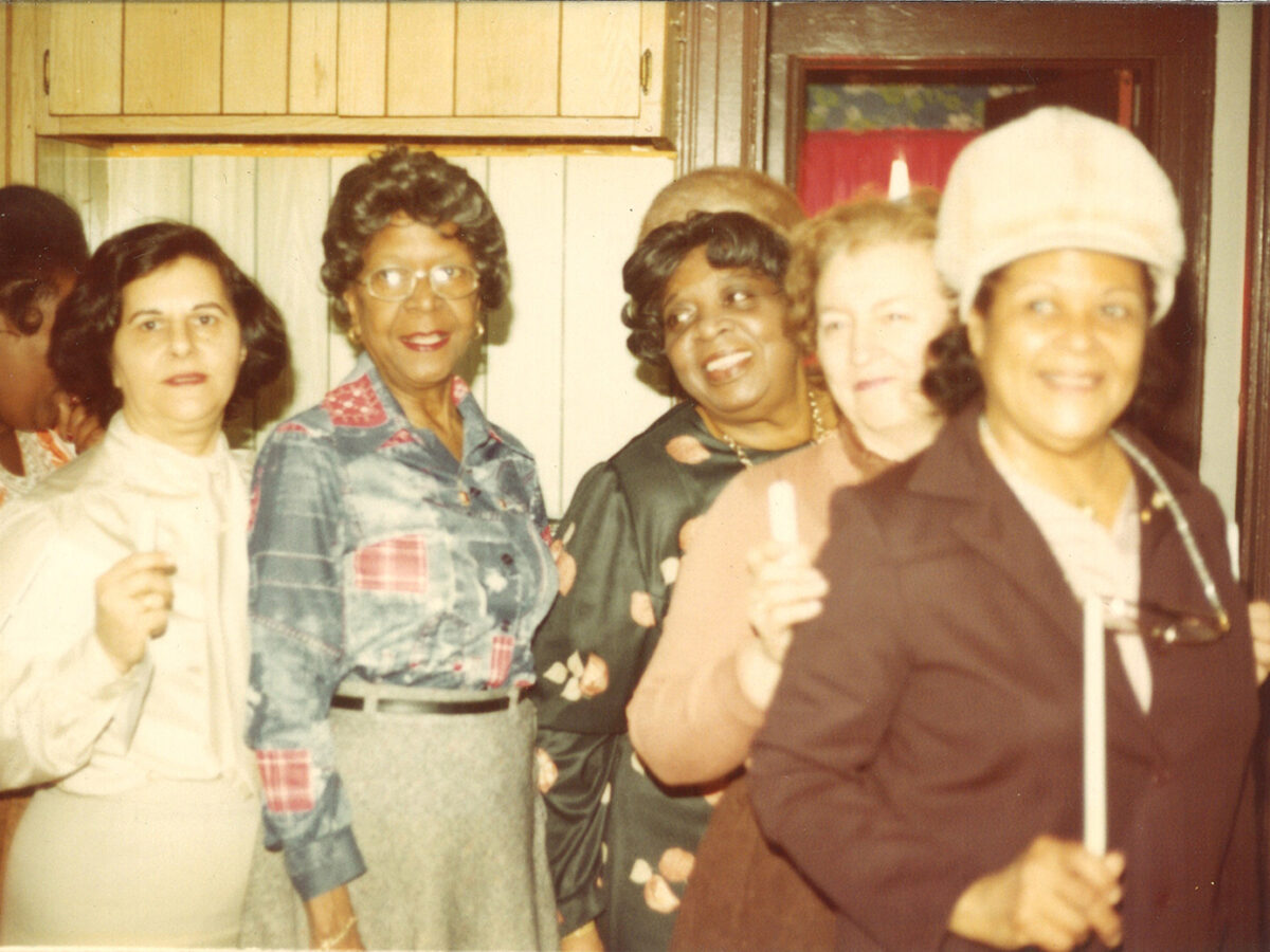 Joanne Mana, Serene Brown, Gertrude Farley Viola Anderson at a Lambda Kappa Mu Sorority Event